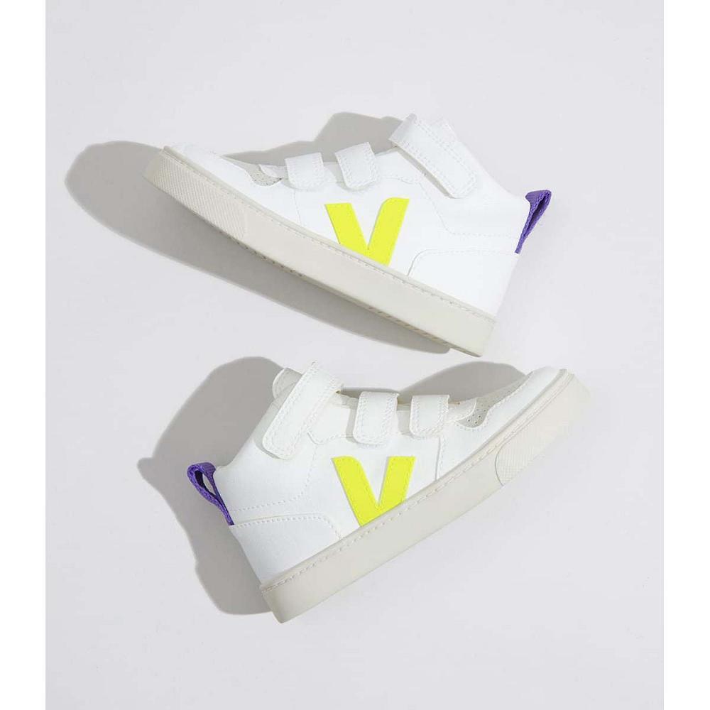 Veja V-10 MID CWL Kids' Shoes White/Purple | NZ 797CTV